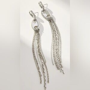 Anthropologie Pop Tab Slinky Fringe Earrings